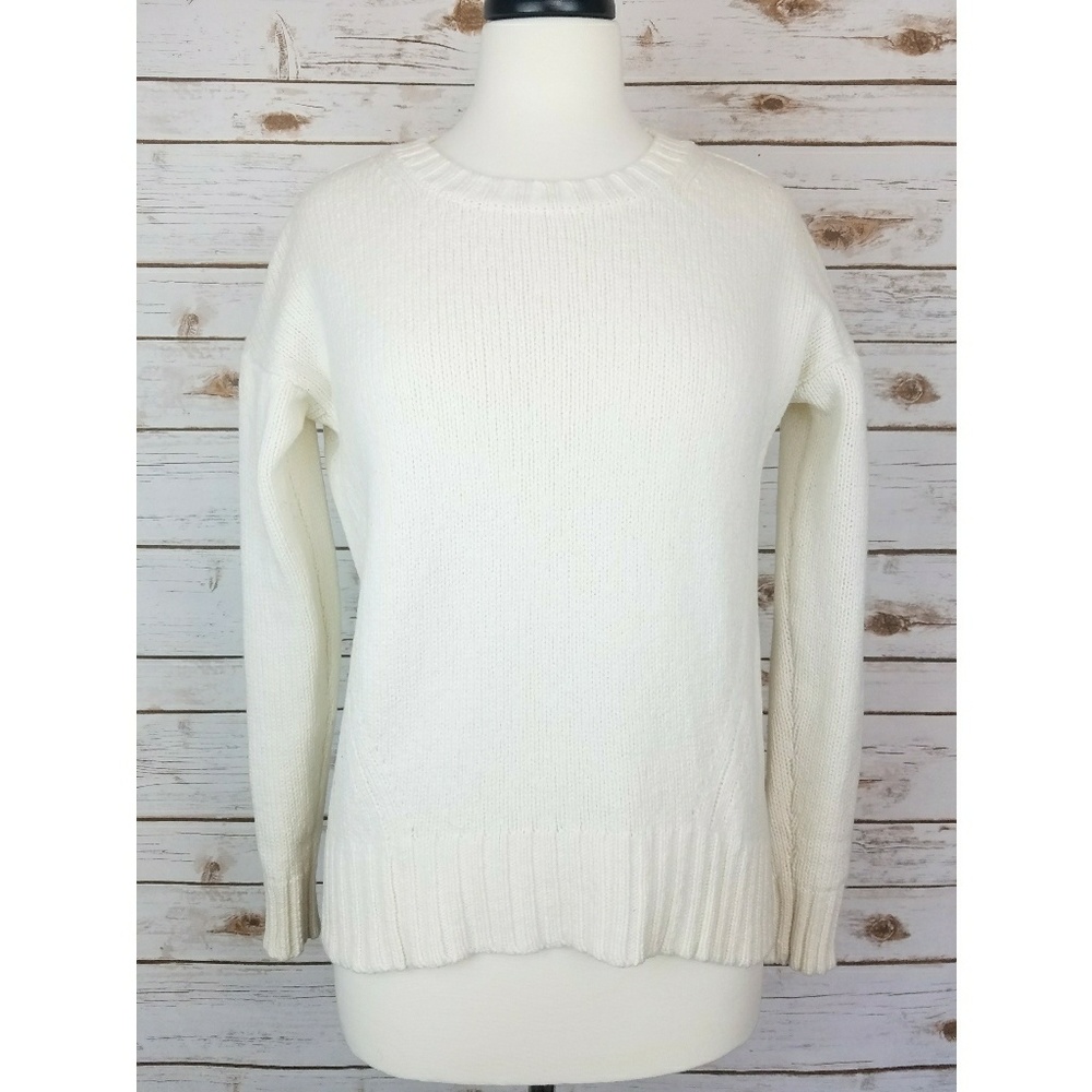 J.Crew White Knit Wool Mix Sweater